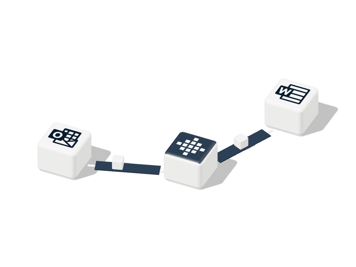 Outlook and Word feeding the All Squares hub