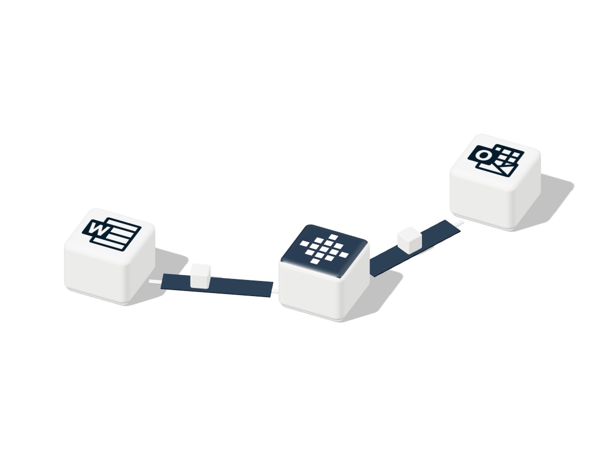 Word and Outlook feeding the All Squares hub